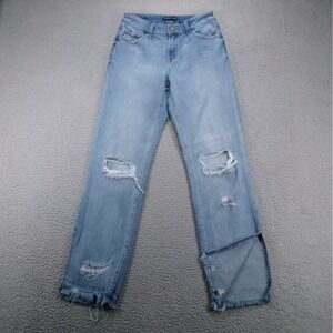 SINCERLY JULES Jeans Size 1/25 Straight‎ Leg Distressed Split Hem 25x29